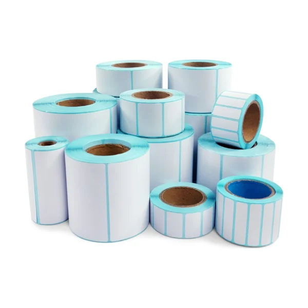 Thermal label rolls: 30×20, 40×30, 50×30 or 60×40 mm